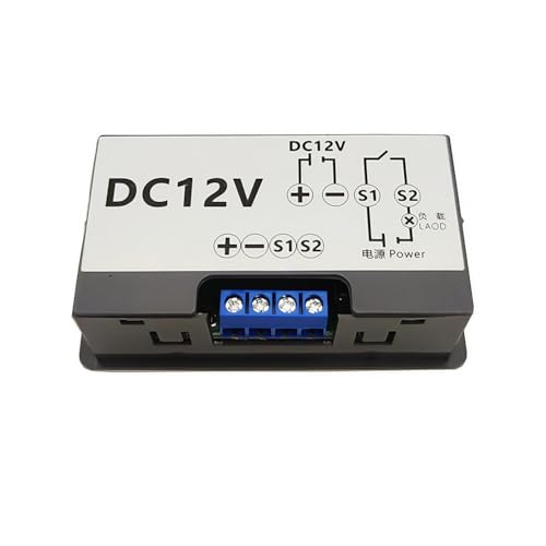 2Pcs Timer Delay Relay Programmable Cycle Timer Switch ON-Off Control LED Digital Display Time Relay Module (DC12V/20A) Gray