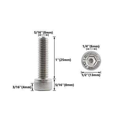 20 PCS Socket Head Cap Screws, TTZEZE 304 Stainless Steel Metric Machine Bolts Hex Socket Screw, Socket Drive Bright Finish Full Machine Threads for Shelf Chair Desk Install Repair (M8x25m) - color: M8, size: 25m