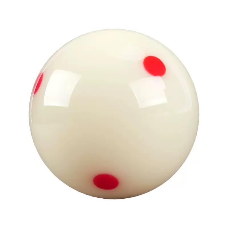 2-1/4" Professional Training Pool Billiard Ball, White Cue Ball with 6 Red Dots with Cue Ball Case - color: Yellow Case