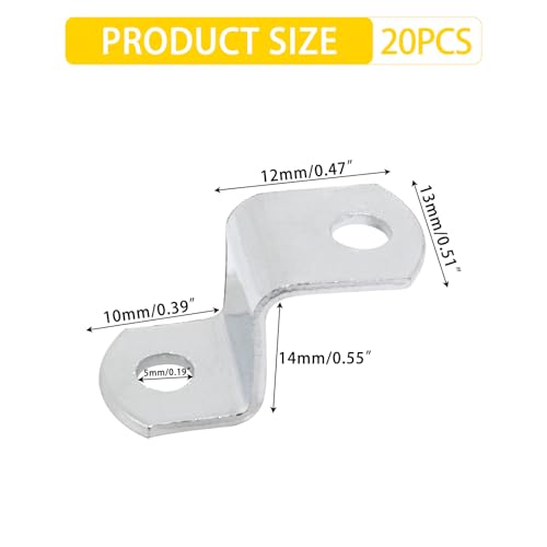 Offset Clips for Picture Framing, Z-Shape Canvas Mounting Clips with Mounting Hole, with Screws (20pcs, 14mm) - size: 14 mm