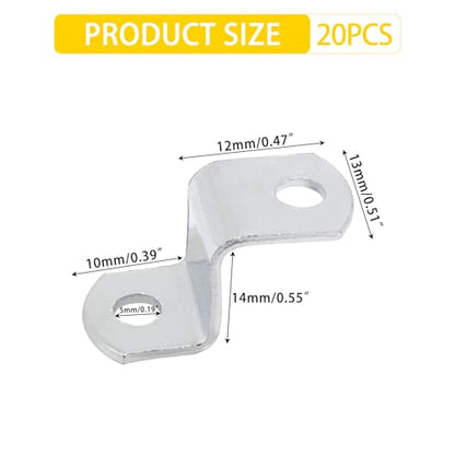 Offset Clips for Picture Framing, Z-Shape Canvas Mounting Clips with Mounting Hole, with Screws (20pcs, 14mm) - size: 14 mm