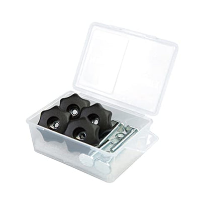 POWERTEC 71484 T Track Knob Kit w/ 7 Star Knob, 1/4-20 Threaded Bolts and Washers, Set of 4 T Track Bolts, T Track Accessories for Woodworking Jigs and Fixtures (Pack of 4) - size: 1/4"-20 T track knob kits, Set of 4 (Pack of 4)