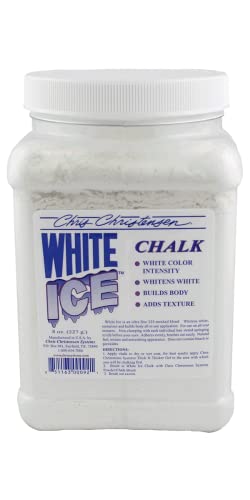 Chris Christensen White Ice Chalk, Dog Cosmetics, Groom Like a Professional, Natural Look, Easy to Apply and Blend, Does Not Contain Bleach or Peroxide, Made in The USA, 8 oz