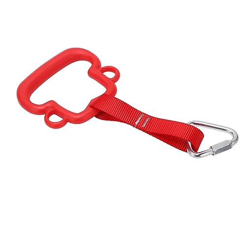 Monkey Style Gymnastic Rings 2 Pack with Quick Hanging Hook for Kids Adults Indoor Outdoor Training Obstacle Course Swing Bar Rings Monkey - color: Red