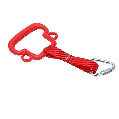 Monkey Style Gymnastic Rings 2 Pack with Quick Hanging Hook for Kids Adults Indoor Outdoor Training Obstacle Course Swing Bar Rings Monkey - color: Red