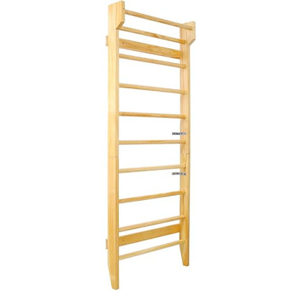 Gymnastics Wood Stall Bar, Multi-use Swedish Ladder- Wall Mounted Pull Up Bar-Physical Therapy for Stretching and Various Exercises,Indoor Home Gym Workout Yoga - size: 76.7 H