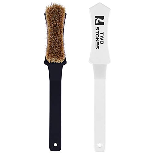 TWO STONES Bouldering Brush with Thick Ultra Durable Boar's Hair Bristles,Perfect Rock Climbing Brushes for Rock Climbing Holds on Climbing Wall as Climbing Chalk Brush Indoor or Outdoor - color: Black&white