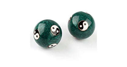 JapanBargain 3298, Chinese Baoding Balls Hand Exercise Therapy Balls Stress Reliefe Balls, Taichi Pattern, Green Color - color: Green