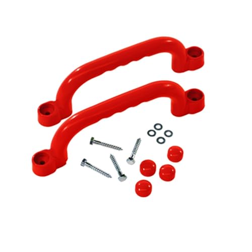 Vaveren Children Climbing Handle Non Slip Playset Ergonomic Outdoor Climbing Grab Bar Secure Hold Suitable for Treehouse Backyard Home Playground, Red - color: Red