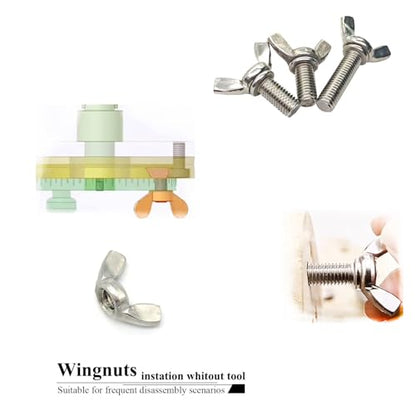 28 Pcs 4 Sizes 5/16",1/4",3/16"(10#), 5/32"(#8) Wingnuts, 304 Stainless Steel Wing Nuts Fasteners Parts Butterfly Nut, Hand Twist Tighten Hardware Nuts Butterfly Wing-Nut Assorted Kit - size: 304 Stainless Steel-4 Sizes-28Pcs
