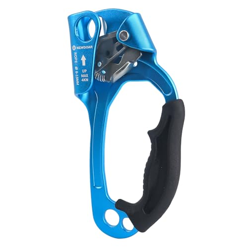 UIAA & CE Certified Hand Ascender Rock Climbing Tree Arborist Rappelling Gear Equipment Rope Clamp for 8~13MM Rope - color: Blue Pro-Right