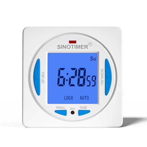 Ultra LCD Display 7 Days Programmable Digital Timer Switch Second Interval with 4 Connecting Wires (Blue Backlights), Panel Mounted with Enclosure. - size: Input 85-265VAC