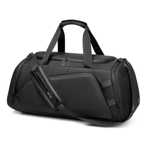 reeyee 40L Travel Duffle Bag for Men, Authentic Cordura Waterproof Gym Bag with Shoe Compartment & Wet Pocket, 3-in-1 Convertible Weekender Carry On Backpack for Sports, Hiking & Camping