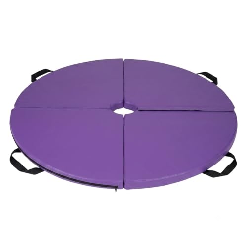 Folding Portable Pole Dance Crash Pad, Anti-Collision Cushioned PU Leather Mat, Foldable Stripper Pole Crash Pad for Dance Studios/Bars/Home/Gym, Easy Storage - color: Purple 2, size: 120*3cm/47.2*1.2in