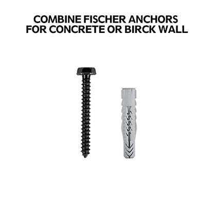 Mounting Dream Lag Bolt Kit for TV Mount Comes with M8 Lag Bolt for Wood Stud, Fischer Anchors for Concrete Wall, Includes Allen Key and Bubble Level