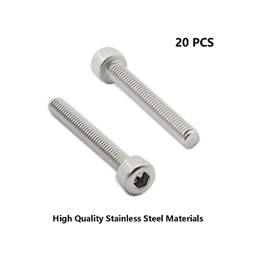 20 PCS Socket Head Cap Screws, TTZEZE 304 Stainless Steel Metric Machine Bolts Hex Socket Screw, Socket Drive Bright Finish Full Machine Threads for Shelf Chair Desk Install Repair (M4x20mm) - color: M4, size: 20mm