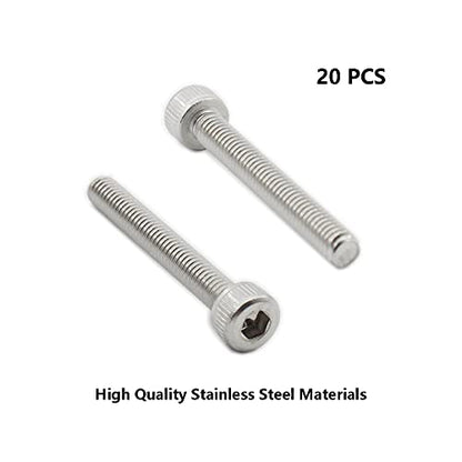 20 PCS Socket Head Cap Screws, TTZEZE 304 Stainless Steel Metric Machine Bolts Hex Socket Screw, Socket Drive Bright Finish Full Machine Threads for Shelf Chair Desk Install Repair (M4x20mm) - color: M4, size: 20mm