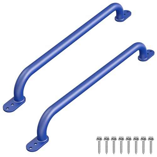 Dolibest 30 Inch Metal Safety Handles, Playground Ladder Handle, Long Grab Handles for Kids Playhouse, Treehouse, Rock Climbing Wall, Swing Set Accessories, Indoor & Outdoor Use (2PCS)-Blue - color: D: Blue-30 Inch-2pcs