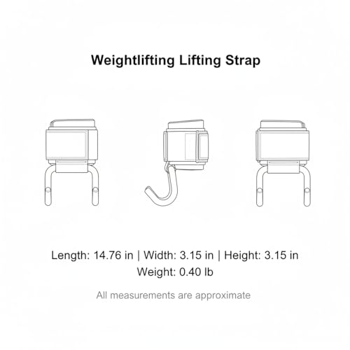 Weightlifting Lifting Strap for Deadlifts & Pull-Ups - Durable Polyester Wrist Wrap with Metal Clip (1 Pack, Black)
