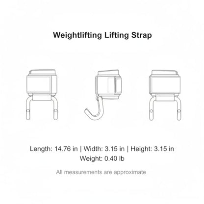Weightlifting Lifting Strap for Deadlifts & Pull-Ups - Durable Polyester Wrist Wrap with Metal Clip (1 Pack, Black)