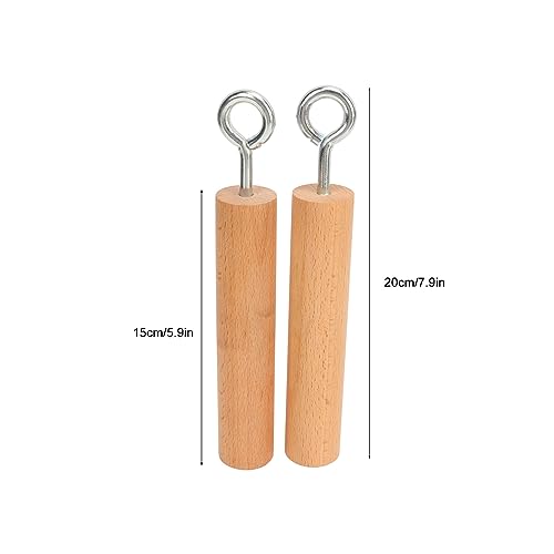 Wooden Pull Up Climbing Hold Grips, 1 Pair Hand Grips Strengthener Exerciser Training Tools for Grip Strength, Kettlebells, Workout