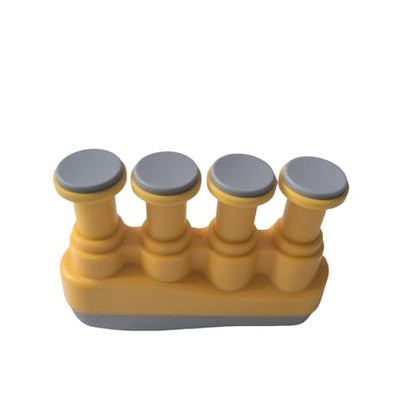 Finger Strengthener, Nalu Hand Grip Trainer Exerciser for Piano, Guitar, Bass, Ukulele Players, Plastic Material, Lightweight and Portable - Improve Finger Flexibility, Strength,1 Pack (Yellow+Gray) - color: Yellow+Gray