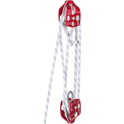 VEVOR Twin Sheave Block and Tackle 1/2 in x 100 ft Twin Sheave Block with Braid Rope 30-35 KN 6600-7705 lbs Double Pulley Rigging - size: 1/2" x 100