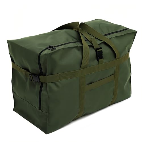 Arxus Large Duffel Bag, Waterproof Carry on Weekend Overnight Storage Bag over Luggage for Airline, Travel, Camping, Moving - color: 120L-Dark Green