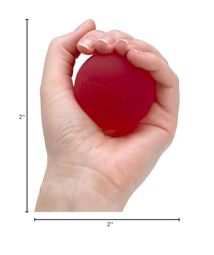 THERABAND Hand Exerciser, Ball For Hand, Wrist, Finger, Forearm, Grip Strengthening & Therapy, Squeeze Ball to Increase Hand Flexibility & Relieve Joint Discomfort, Red, Soft, Beginner - color: Red
