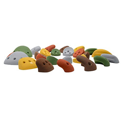 Atomik Rock Climbing Holds Set of 25 Screw-Ons Holds Style 3 in Assorted Earth Tones