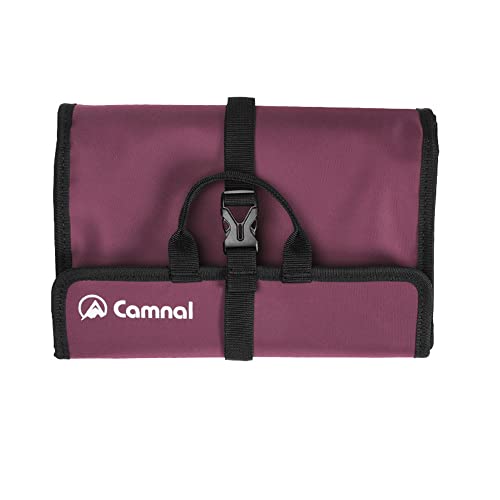 Climbing Quickdraw Hanging Storage Bag, Carabiner Hook Gear Equipment Parts Collections, Durable Foldable Bundled Roll Waterproof Bag(Fuchsia)