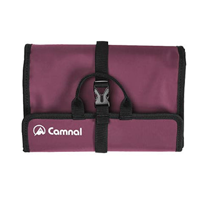 Climbing Quickdraw Hanging Storage Bag, Carabiner Hook Gear Equipment Parts Collections, Durable Foldable Bundled Roll Waterproof Bag(Fuchsia)