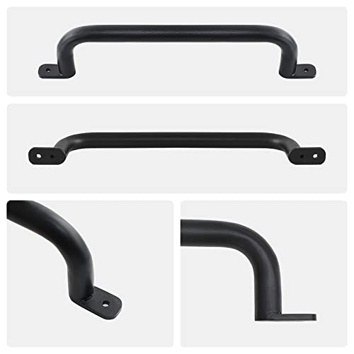 17 Inch Black Playground Handles Indoor Kids Monkey Bar Ladders 6Pcs | Heavy Duty Solid Metal, Non-Slip Matte Black Powder Coating, Comfy Secure Hand Grips for Playset Swing Set Climbing Frame - color: Black-6pack