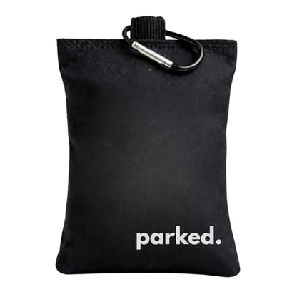 Refillable Disc Golf Chalk Bag with Carabiner, 2 Chalk Balls Included – Grip Bag for Dry Hands & Consistent Release, Frisbee Golf Accessory - style: Parked. – Black