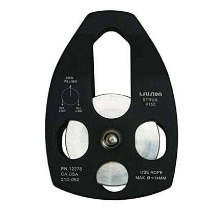 Fusion Climb Strux Aluminum Rescue Side Swing Pulley Blue 34KN… - color: Black