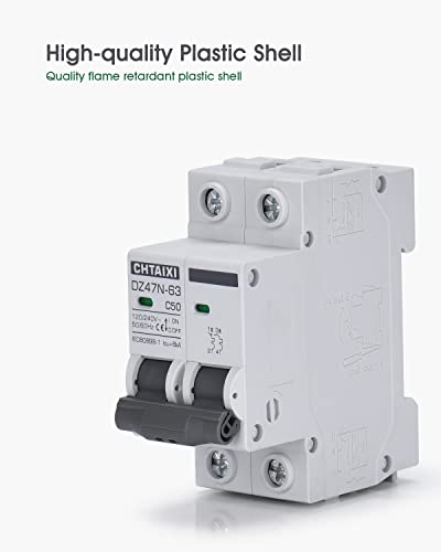 AC Miniature Circuit Breaker, 32 Amp 120V/240V 2 Pole DIN Rail Mount Circuit Breaker, Thermal Magnetic Trip, Solar AC Disconnect Switch MCB C32 - style: 32 Amp