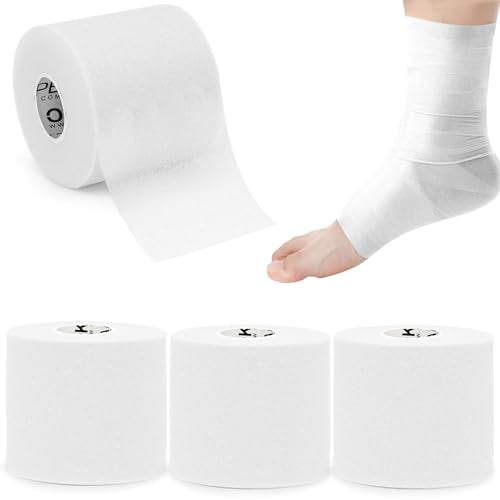 OK TAPE Pre Wrap Tape (4-Rolls, 120 Yards) - Athletic Foam Underwrap for Sports, Protect for Ankles Wrists Hands and Knees, 2.75 Inches - White - color: White, size: 2.75 Inch x 30 Yards