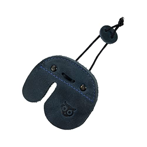 Hide & Drink, Archery Finger Tab, Protect Guard for Recurve Bows, Finger Protector, Shooting Practice Gear Sports & Outdoors, Full Grain Leather, Handmade - color: Slate Blue, size: Right Handed