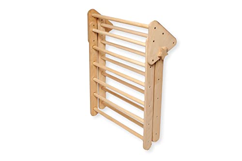 Montessori Wooden Climbing Triangle for Kids | Foldable Indoor Climbing Frame for Children & Toddlers | Wooden Playground Equipment (Large) - style: Large