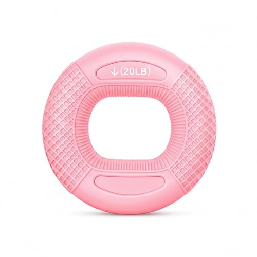 Adjustable Hand Grip Strengthener with TPE Handles for Forearm, Finger & Wrist Training - Portable Fitness Tool - color: Pink