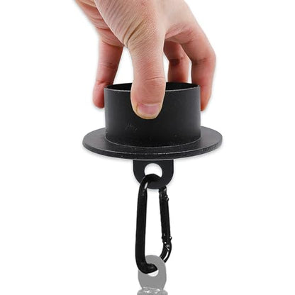 J Bryant Metal Pinch Grip with Carabiner, Round Pinch Block Grip for Rock Climbing Forearm Finger Strength Training, Home Gym Hand Pinching Power Strengthener Equipment