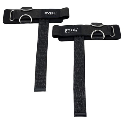 Double D Ring Weightlifting Straps - Neoprene Padding | Anti-slip silicone grip with adjustable fit for deadlifts and cable machines