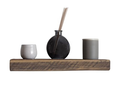 Reclaimed Wood Floating Shelves Real Solid Thick Wood Rustic Shelf Handmade - size: 18x6