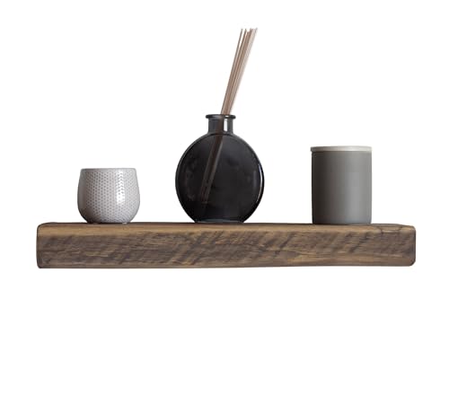 Reclaimed Wood Floating Shelves Real Thick Solid Wood Shelf Handmade - size: 24x6