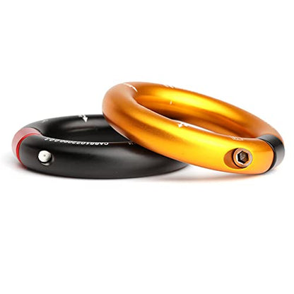 Rappel Ring, Rock Climbing O Ring Safe to Use Abrasion Resistance Uniform Force for Mountaineering - color: Black
