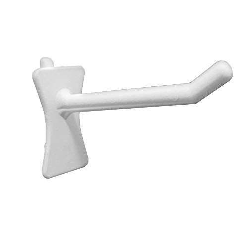 PegPro® 2" Hooks Kit for Standard “Wood Fiber” pegboard – Durable Plastic Pegboard Hooks - for Garage, Kitchen, Craft Room, and More (2" Hook - 24 Pack, White) - color: White, size: 2" Straight - 24 Count