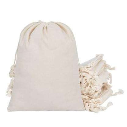 gobyhumm 20 Pcs Cotton Muslin Drawstring Sachet Pouch Bags（6 * 8"） | Pure Cotton Sachet Bags，Reusable Empty Gift Pouches for Party Home Supplies - color: 20 pcs,6*8"
