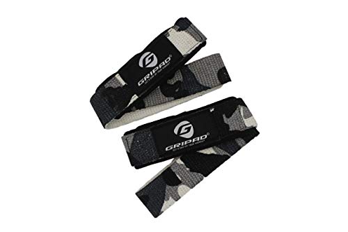 Gripad Heavy Duty Lifting Straps in Carry Pouch - Wrist Strap Set for Weight Lifting, Cross Training & Power Lifting - Strong Neoprene Gym Workout Deadlift Enhanced Grip and Stability - color: desert camo