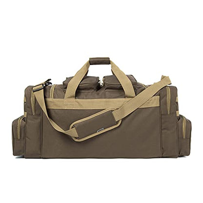 K-Cliffs Tactical Range Duffel Heavy Duty Large Gear Duffle Durable Quality Travel Sports Gym Equipment Bag Military Molle with Lockable Zippers with US Flag Patch 33 Inch Khaki - size: 33 Inch Khaki