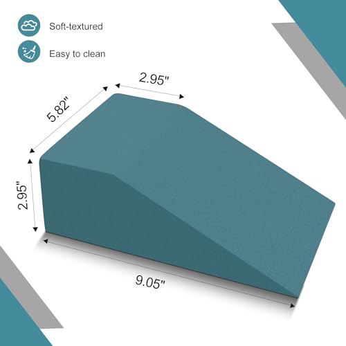 2 Pack Squat Wedge, Supportive Foot Wrist Exercise Wedge for Squat, Yoga, Pushup, Balance, Stretch, Strength, Pilates, Plank, Physical Therapy - EVA Riser Block for Men & Women - color: Dark Blue